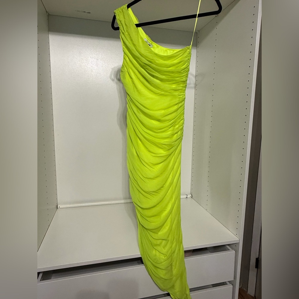 Fashion Nova Neon One-Shoulder Dress